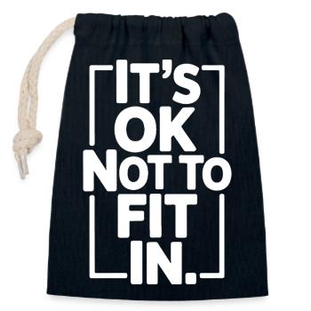 It's Ok Not To Fit In Individuality Motivation - Closable cotton gift bag (14x20cm) - navy - Front