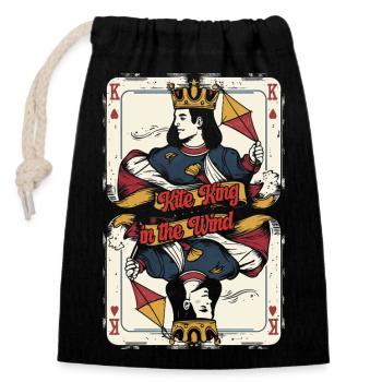 Kite Kite Flying Kite King In The Wind - Closable cotton gift bag (14x20cm) - black - Front