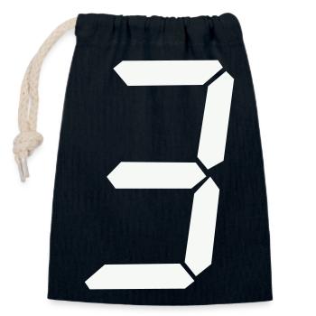 digitale_zahl_3 - Closable cotton gift bag (14x20cm) - navy - Front