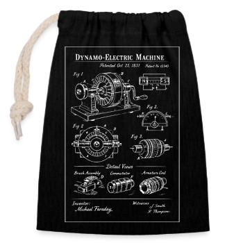 Elektrische Maschinen-Bauplan-Engine - Verschließbarer Geschenkbeutel aus Baumwolle (14x20cm) - Schwarz - Vorne