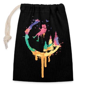 Rainbow Forest Swing - Closable cotton gift bag (14x20cm) - black - Front