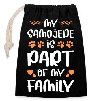Mon chien fait partie de la famille - Sac cadeau en coton avec cordon (14 x 20 cm) - noir - Devant