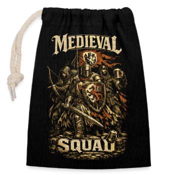 Mittelalterfest Mittelaltermarkt Medieval Squad - Verschließbarer Geschenkbeutel aus Baumwolle (14x20cm) - Schwarz - Vorne
