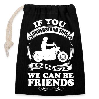 18436572 - Mécaniciens passionnés de motos à moteur V8 - Sac cadeau en coton avec cordon (14 x 20 cm) - noir - Devant