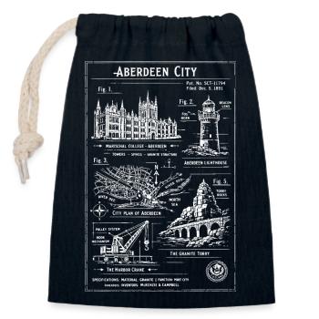 Plan directeur de la ligne d’horizon de la ville d’Aberdeen - Sac cadeau en coton avec cordon (14 x 20 cm) - bleu marine - Devant