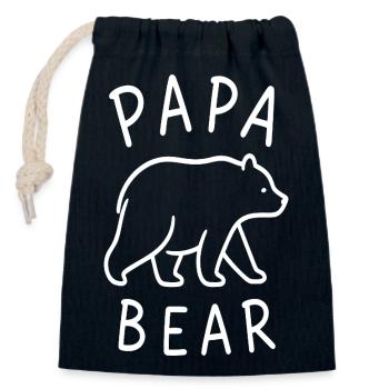 Motif du Papa Ours - Sac cadeau en coton avec cordon (14 x 20 cm) - bleu marine - Devant
