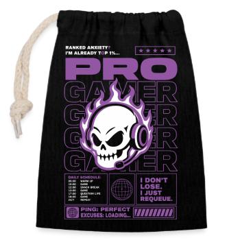 Ranked Anxiety Gamer Skull Design - Verschließbarer Geschenkbeutel aus Baumwolle (14x20cm) - Schwarz - Vorne