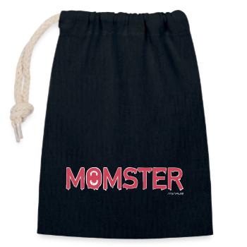 Momster / Supermom / Mom / Monster / Snappy - Closable cotton gift bag (14x20cm) - navy - Front