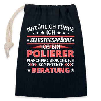 Ich führe Selbstgespräche - Polierer Edition - Verschließbarer Geschenkbeutel aus Baumwolle (14x20cm) - Navy - Vorne