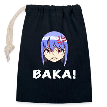 Angry Anime Face Emoji Baka! - Anime Shirt - Closable cotton gift bag (14x20cm) - navy - Front