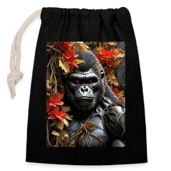Spooky Plants Gorilla 1.6 - Closable cotton gift bag (14x20cm) - black - Front