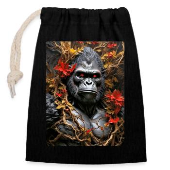 Spooky Plants Gorilla 1.4 - Closable cotton gift bag (14x20cm) - black - Front