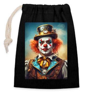 Clown Steampunk 1.8 - Sac cadeau en coton avec cordon (14 x 20 cm) - noir - Devant