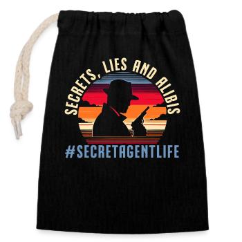 Secret Agent Crime Scene Detective Undercover - Closable cotton gift bag (14x20cm) - black - Front