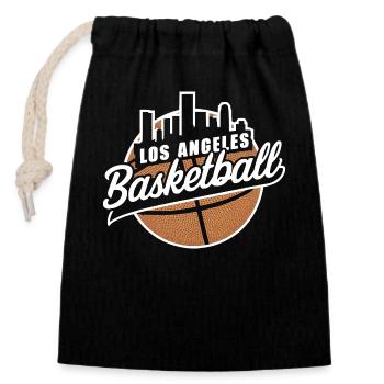 Joueurs de basket-ball de Los Angeles United States - Sac cadeau en coton avec cordon (14 x 20 cm) - noir - Devant