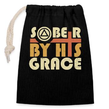 Glauben Nüchternheit trockener Alkoholiker Christ - Verschließbarer Geschenkbeutel aus Baumwolle (14x20cm) - Schwarz - Vorne