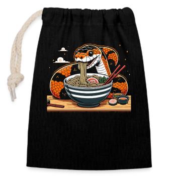 Kornnatter-besitzer, Ramen-esser, - Verschließbarer Geschenkbeutel aus Baumwolle (14x20cm) - Schwarz - Vorne