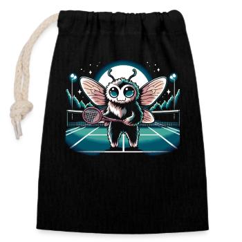 Mothman Point Pleasant Tennis Lover Cryptid - Verschließbarer Geschenkbeutel aus Baumwolle (14x20cm) - Schwarz - Vorne