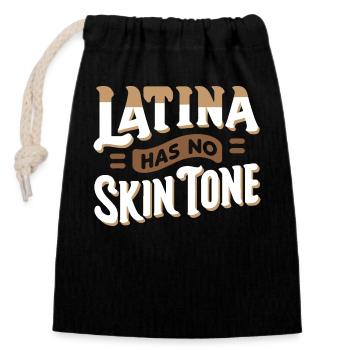 Latina Power Mexikanisch Spanisch Hispanisch - Verschließbarer Geschenkbeutel aus Baumwolle (14x20cm) - Schwarz - Vorne