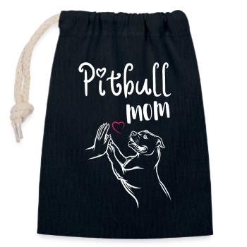 Pitbull Terrier Frauchen Sprüche - Verschließbarer Geschenkbeutel aus Baumwolle (14x20cm) - Navy - Vorne