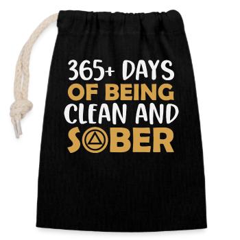 faith sobriety sober life seeks christ - Closable cotton gift bag (14x20cm) - black - Front