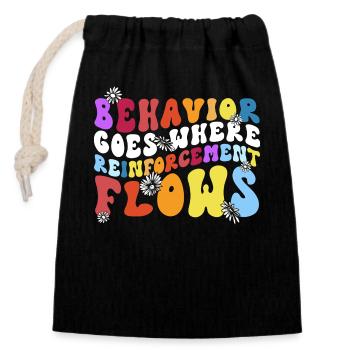 Aba therapist Behavior analyst Psychologist - Closable cotton gift bag (14x20cm) - black - Front