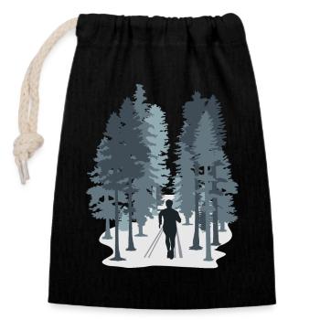 Running, Running, Trail Running - Closable cotton gift bag (14x20cm) - black - Front