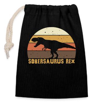 T-Rex Retro Sobriety Sober Sober Abstinent - Closable cotton gift bag (14x20cm) - black - Front