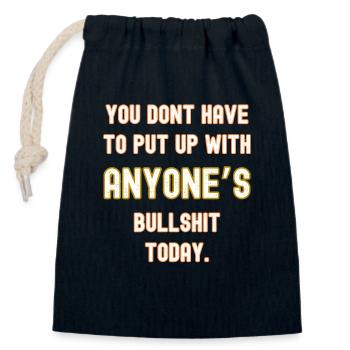 Kein Bullshit heute - Verschließbarer Geschenkbeutel aus Baumwolle (14x20cm) - Navy - Vorne