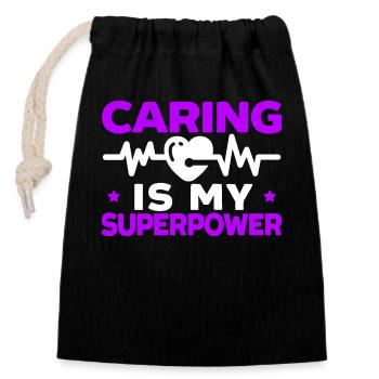 In My Caregiver Era Caregiving Nursing Caregiver - Verschließbarer Geschenkbeutel aus Baumwolle (14x20cm) - Schwarz - Vorne