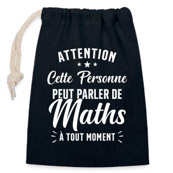 Prof de Maths Mathématique Cadeau Mathématicien - Sac cadeau en coton avec cordon (14 x 20 cm) - bleu marine - Devant