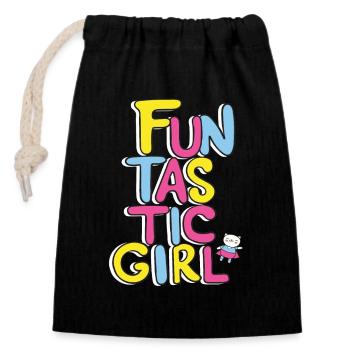 Funtastic Girl Outfit - Closable cotton gift bag (14x20cm) - black - Front