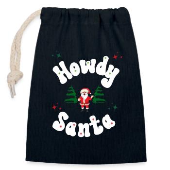 Howdy Santa Christmas Outfit - Closable cotton gift bag (14x20cm) - navy - Front