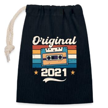 Geboren Geschenk Original 2021 Geschenkidee 2021 - Verschließbarer Geschenkbeutel aus Baumwolle (14x20cm) - Navy - Vorne