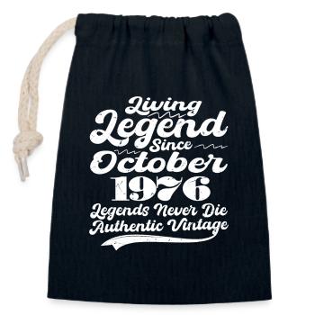 Es war einmal eine Legende. oktober 1976 Geburts - Verschließbarer Geschenkbeutel aus Baumwolle (14x20cm) - Navy - Vorne