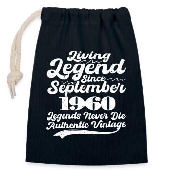Es war einmal eine Legende. oktober 1960 Geburts - Verschließbarer Geschenkbeutel aus Baumwolle (14x20cm) - Navy - Vorne