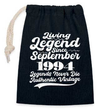 Once upon a time there was a legend. September 1994 Birth - Closable cotton gift bag (14x20cm) - navy - Front