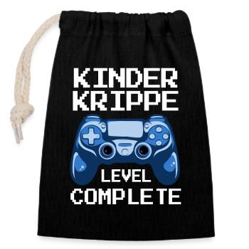 Kinderkrippe Geschafft Krippe Geschafft - Verschließbarer Geschenkbeutel aus Baumwolle (14x20cm) - Schwarz - Vorne
