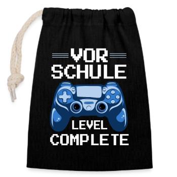 Vorschulkind Verabschieden Kindergarten Vorschule - Verschließbarer Geschenkbeutel aus Baumwolle (14x20cm) - Schwarz - Vorne