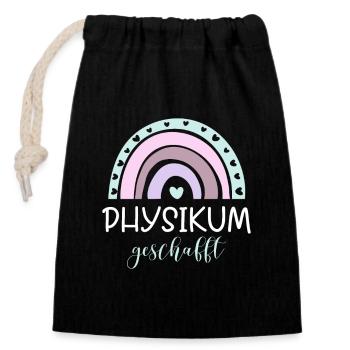 Physikum geschafft!!! Medizinstudent Universität - Verschließbarer Geschenkbeutel aus Baumwolle (14x20cm) - Schwarz - Vorne