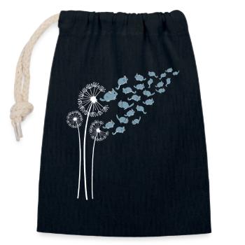 Fleur de pissenlit de chinchilla pour les amateurs de pissenlits - Sac cadeau en coton avec cordon (14 x 20 cm) - bleu marine - Devant
