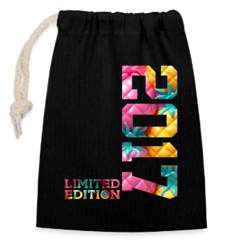 9E ANNIVERSAIRE ÉDITION LIMITÉE 2017 - Sac cadeau en coton avec cordon (14 x 20 cm) - noir - Devant