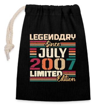 Juillet 2007 Anniversaire Juillet 2007 Juillet Millésime - Sac cadeau en coton avec cordon (14 x 20 cm) - noir - Devant