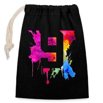 9 ANS 9E ANNIVERSAIRE - Sac cadeau en coton avec cordon (14 x 20 cm) - noir - Devant