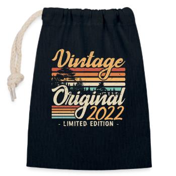 Vintage-Jubiläum Hergestellt im Jahr 2022 Retro 2022 - Verschließbarer Geschenkbeutel aus Baumwolle (14x20cm) - Navy - Vorne