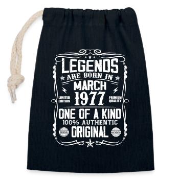 Mars 1977 Vintage Cadeau Anniversaire 47 Ans - Sac cadeau en coton avec cordon (14 x 20 cm) - bleu marine - Devant