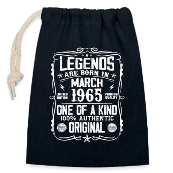 March 1965 Vintage 59 Years Anniversary Gift - Closable cotton gift bag (14x20cm) - navy - Front