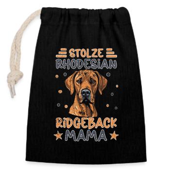 Ganz Stolze Hunde Mama Eines Rhodesian Ridgeback - Verschließbarer Geschenkbeutel aus Baumwolle (14x20cm) - Schwarz - Vorne