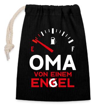MUTTERTAG OMA VON 1 ENKEL OMA - Verschließbarer Geschenkbeutel aus Baumwolle (14x20cm) - Schwarz - Vorne