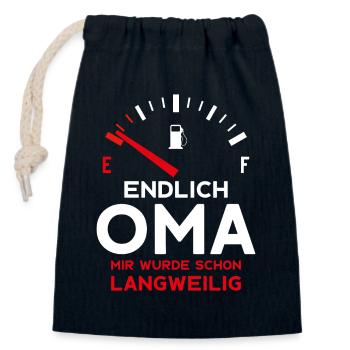 ERSTER ENKEL ENDLICH OMA - Verschließbarer Geschenkbeutel aus Baumwolle (14x20cm) - Navy - Vorne